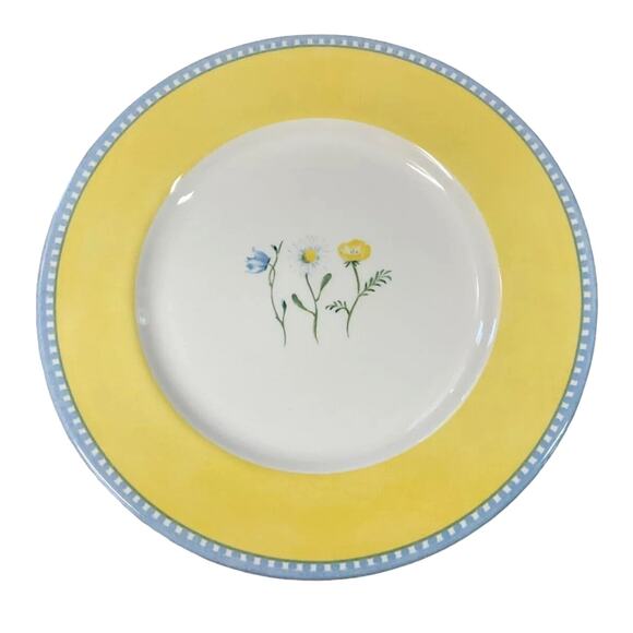 Royal Stafford Porcelain Dinner Plates 11in Yellow Spring Floral Set of 4 NEW - Picture 3 of 10